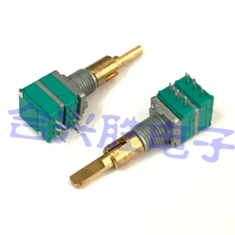 Potentiomètre de précision à Double arbre, Type RK097, amplificateur de puissance B10K, Volume de Navigation Audio de voiture sans interrupteur, 1 pièce