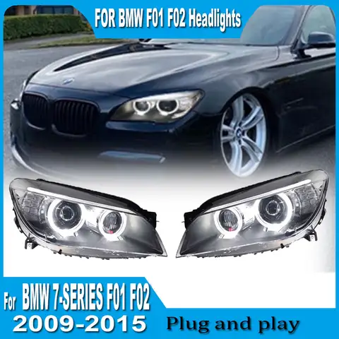 LED 조명 BMW 7 시리즈 F01 헤드라이트, F02 2009-2014 LED 자동차 램프, 주간 주행등, 동적 방향 지시등, 플러그 앤 플레이