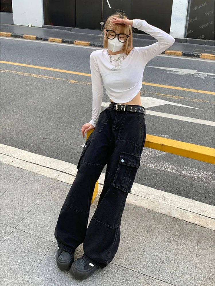 

Casual Loose Fit Straight Leg Thin Denim Workwear Jeans for Men Summer High Street Cool Wide Leg Pants Teenage Faion Trend