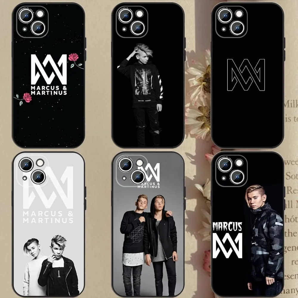 M-Marcus and M-Martinus   Phone Case For Apple iPhone 15,14,13,12,11,XS,XR,X,8,7,Pro,Max,Plus,mini Silicone Black Cover