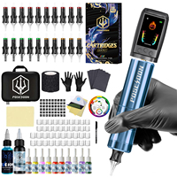 Tattoo Kit POSEIDON V5 Color Screen Tattoo Pen Kit For Permanent Makeup Tattoo Machine Wireless Tattoo Power Supply Tattoo Kit