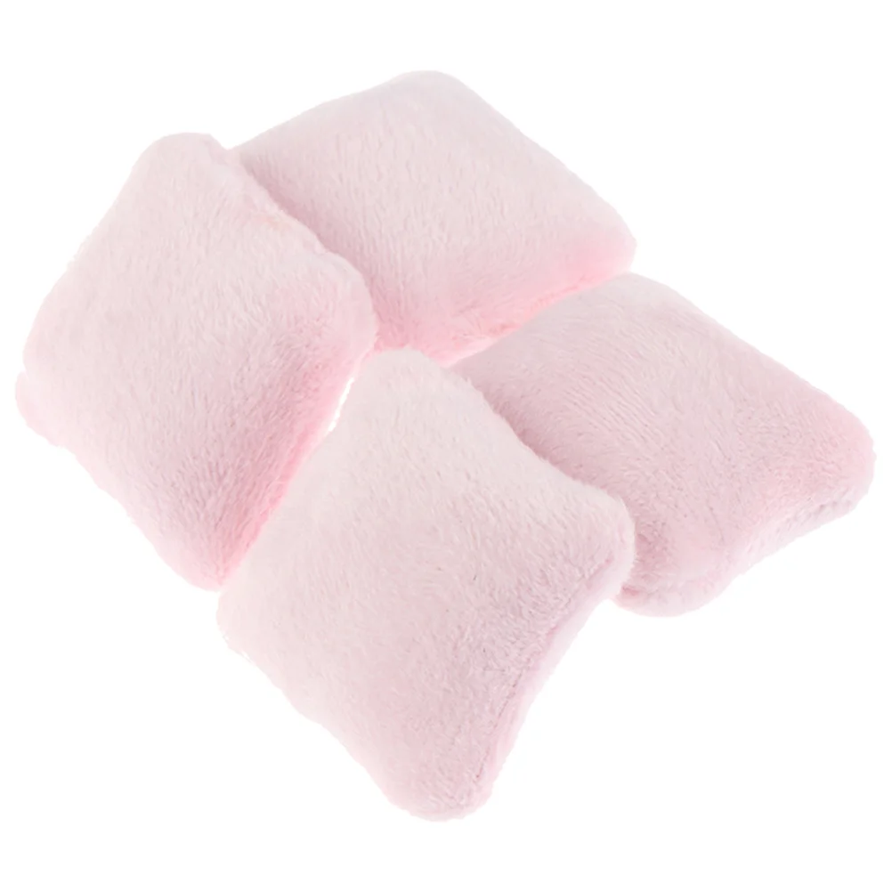 

4 Pcs Dollhouse Accessories Mini Couch Pillow Desktop Miniature Pillows Flannel Adorable Model Tiny Decorative Fake Sofa Smooth