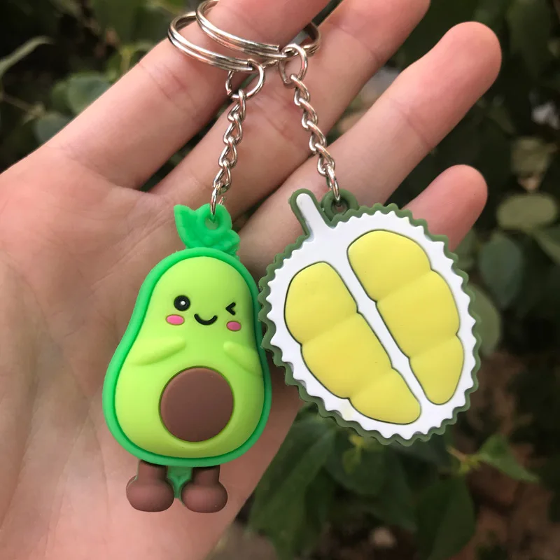 New fashion simulation avocado strawberry and other key chain bag purse soft glue doll pendant