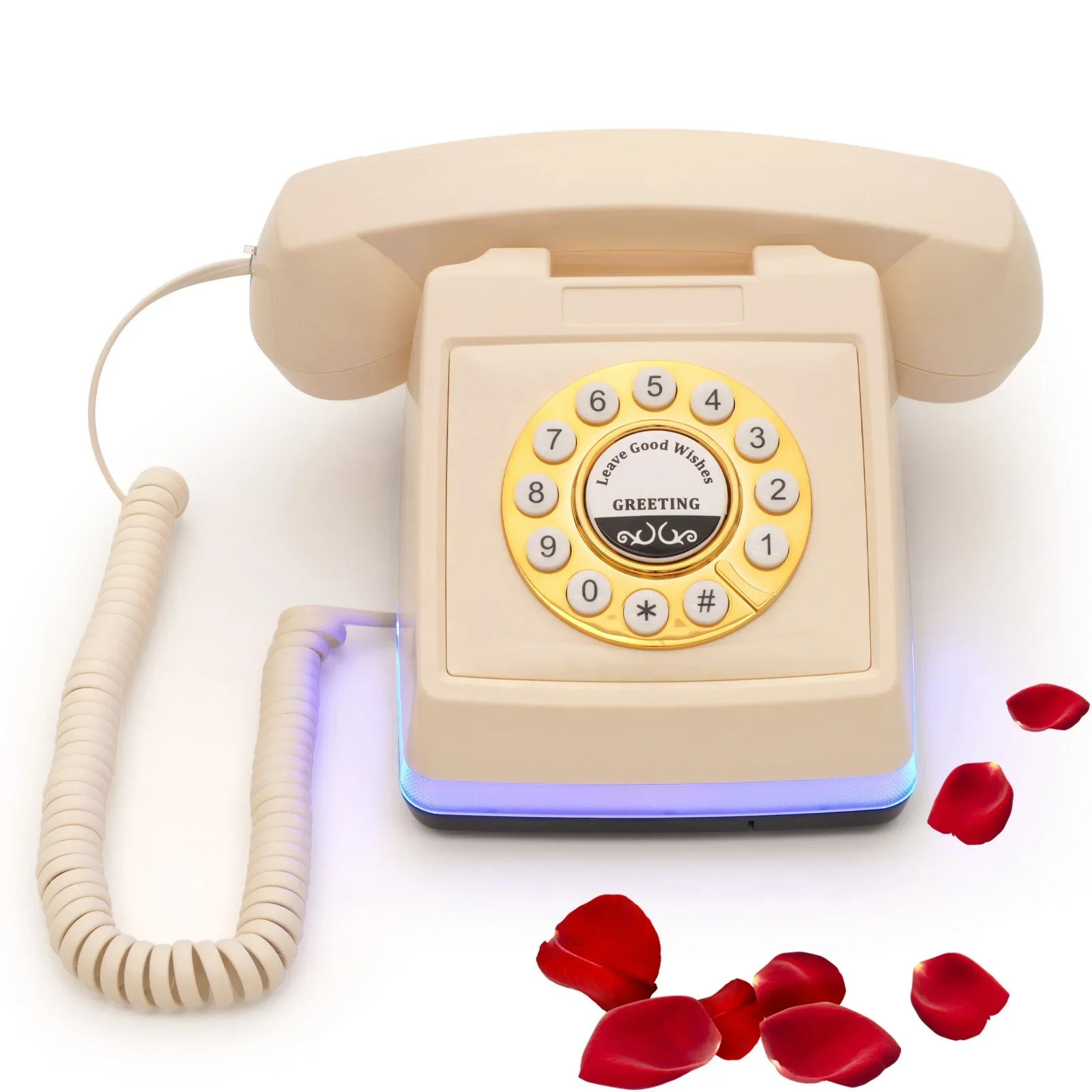 Vintage Antique Phone Booth Wedding Message Recorder Audio Guestbook Retro Telephone Audio Wedding Guest Book for Party Ceremony