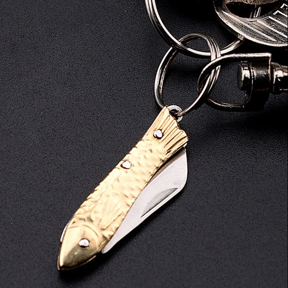 Sharp School Office Supplies Paper Knife Stainless Steel Keychain Skin-Peeler Multifunction Mini Folding Knife