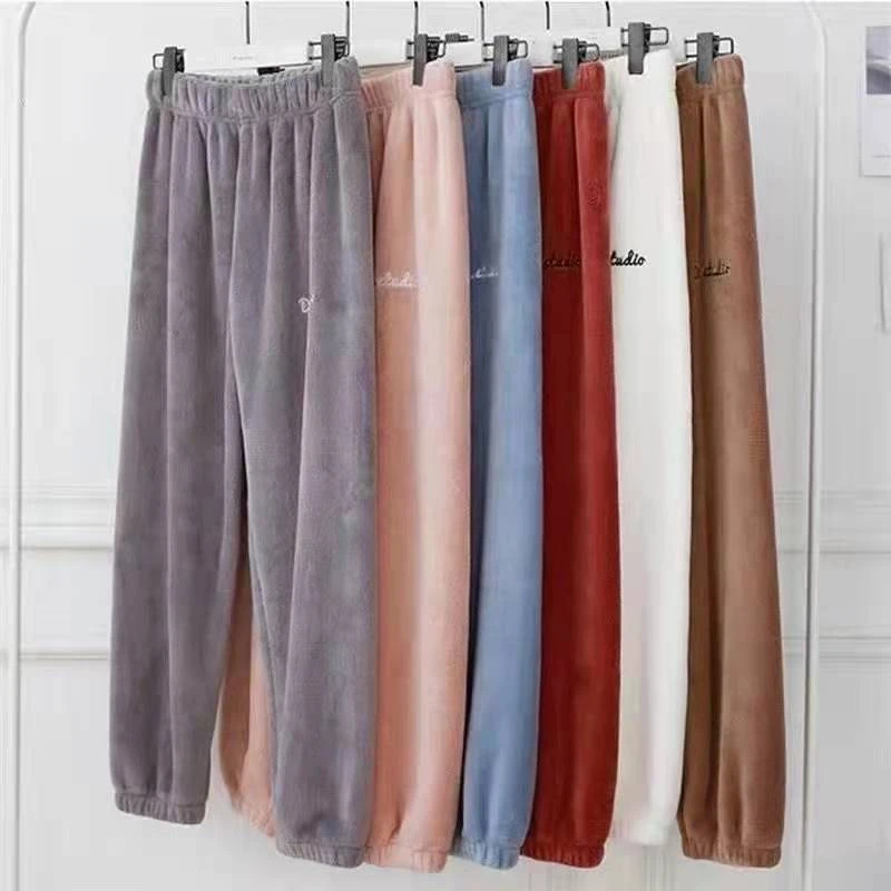 

Winter Flannel Pajamas Women's Pajama Pants Women'S Warm Homewear Loose Casual Fleece Warm Home Trousers