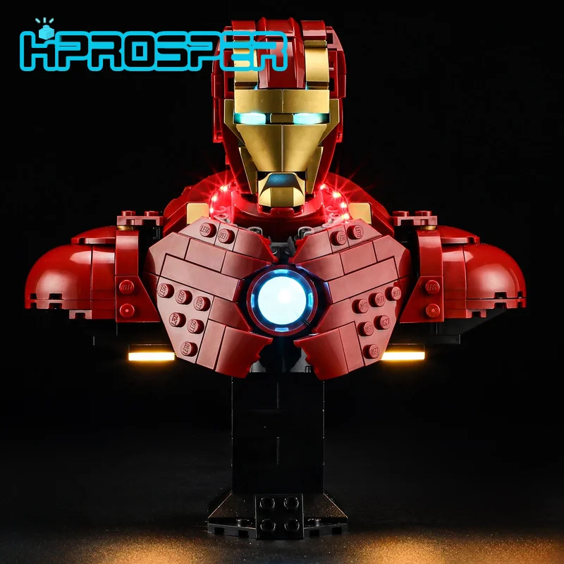 

HPROSPER 5V LED Light (No Model) For LEGO 76327 Iron-Man MK4 Bust Decorative lights With battery box