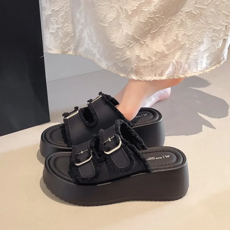 

2026 New Rome Sandals Women's Trend Fashion High Appearance Level Leisure Canvas Summer Beach Shoes