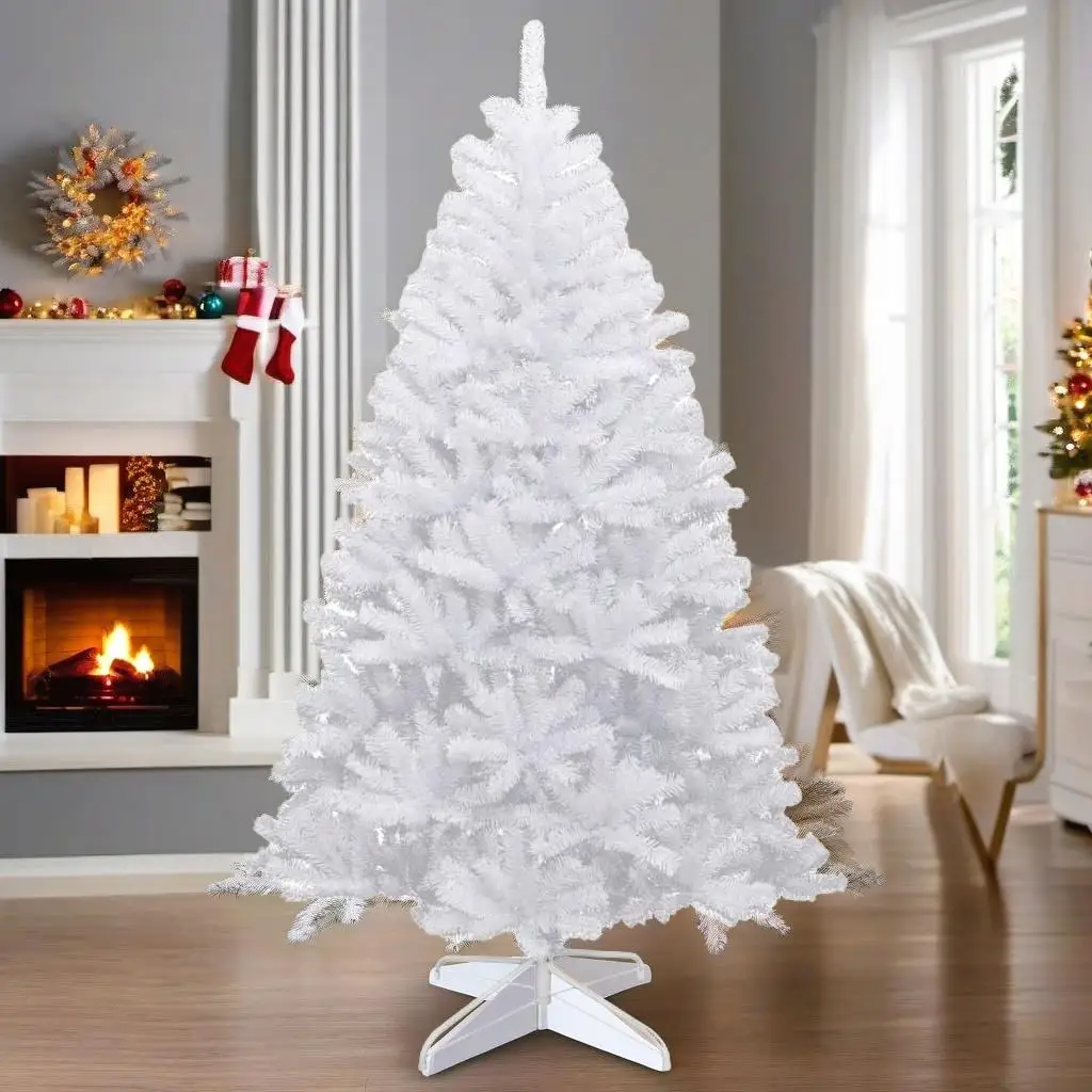 

82.7'' Flocked Snow Artificial Hinged Christmas Tree - Stunning Holiday Decoration