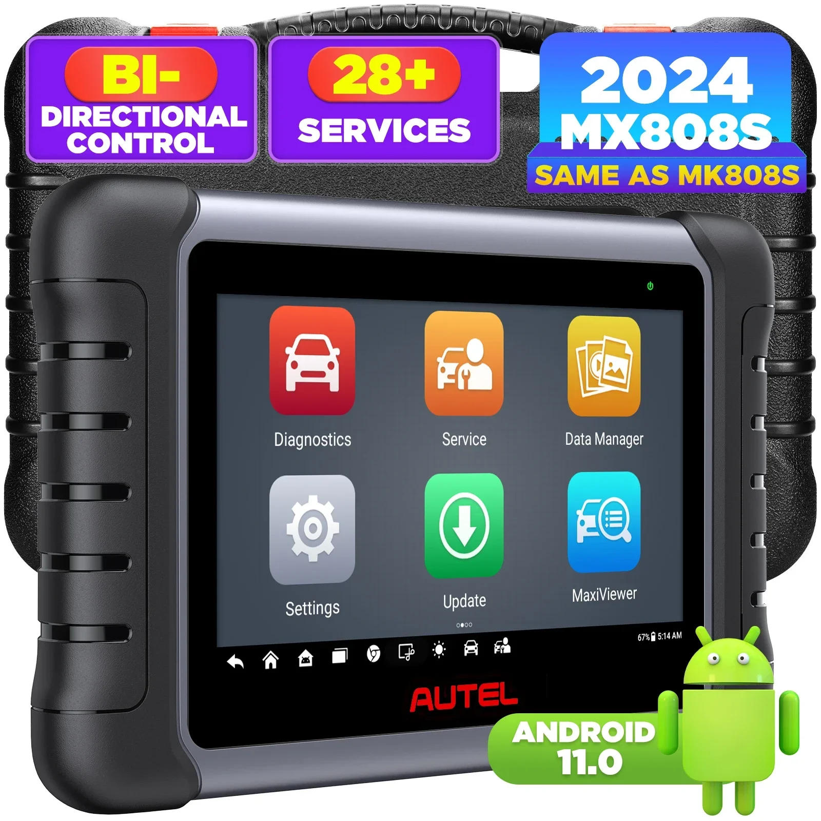 Autel-todo o varredor diagnóstico do sistema com controle bidirecional, MaxiCheck MX808S, bt de Mk 808, mk808ts maxicom, OBD2, todo o sistema