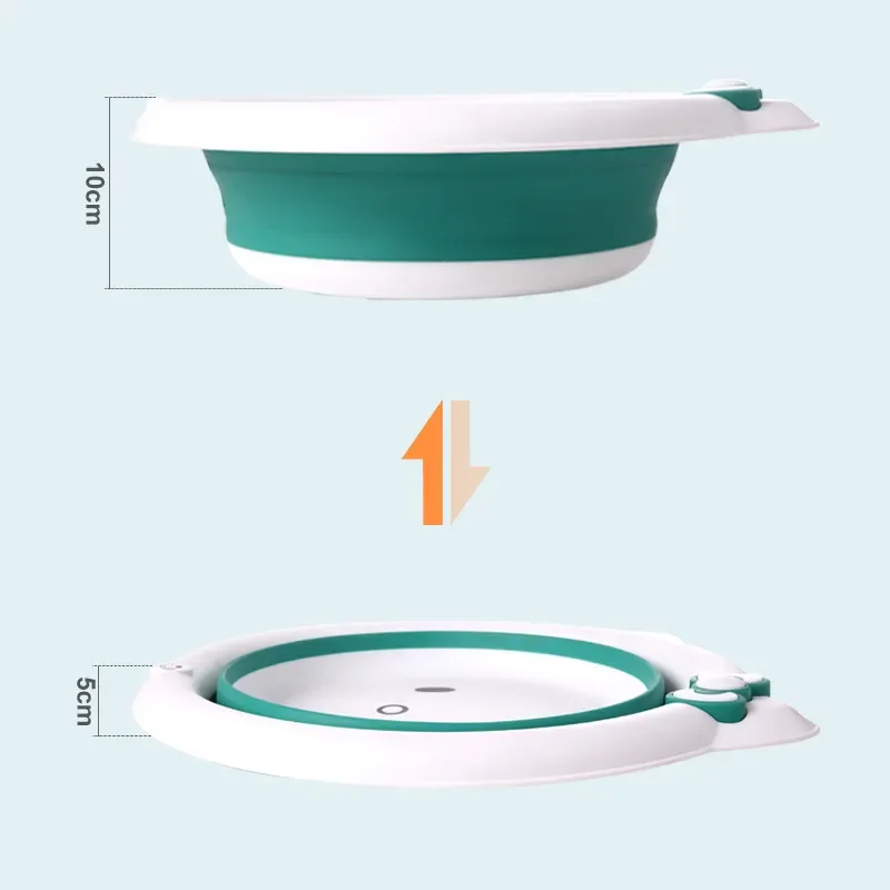Maravilha que economiza espaço! Bacia de banho dobrável suspensa para bebês – multiuso para bum, pés e brincar de recém-nascidos (design de desenho animado)