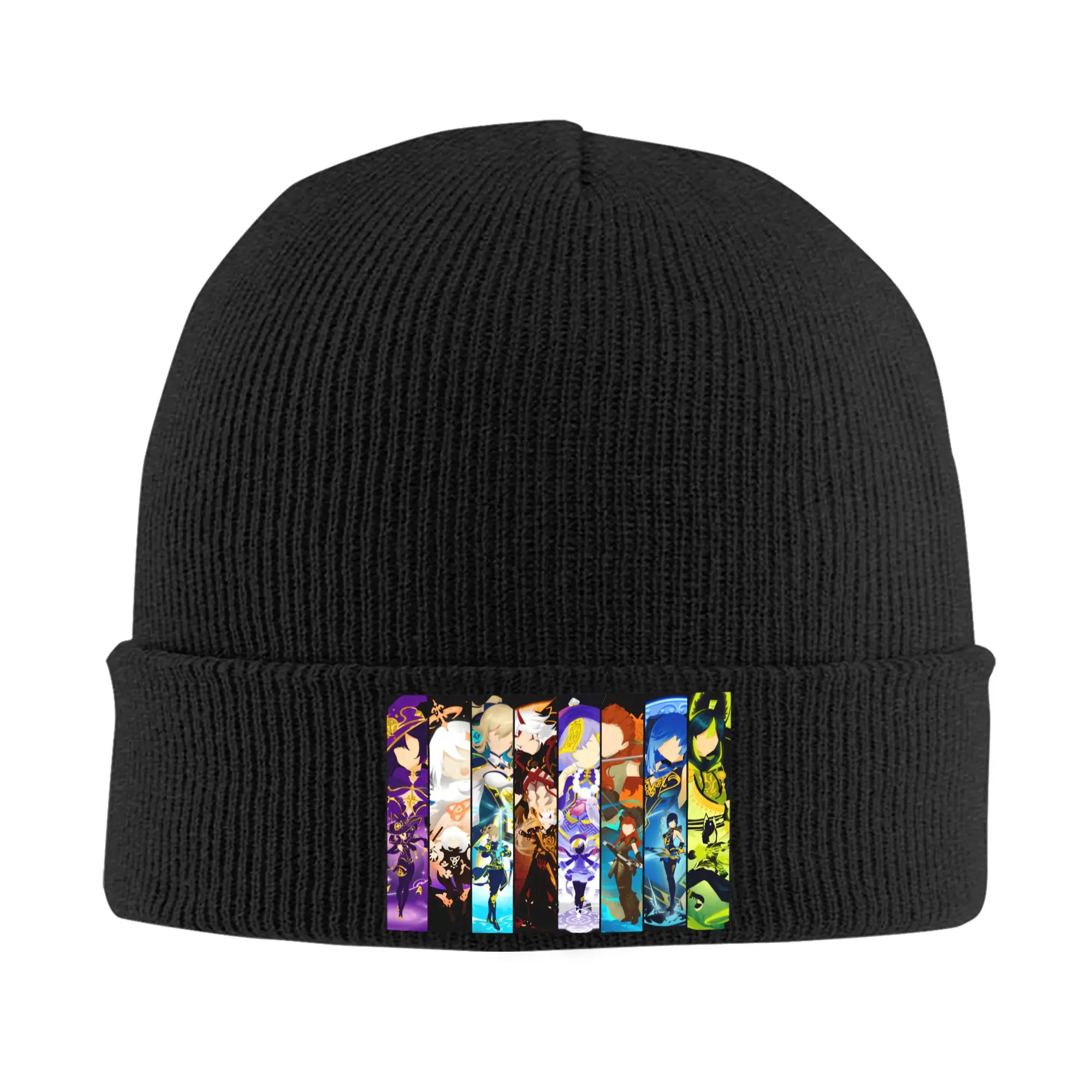 Genshin Impact Elements Knit Hat  Vintage Caps Men Women Unisex Outdoor Sport Beanie Hats Spring Custom Warm Soft Bonnet Hats