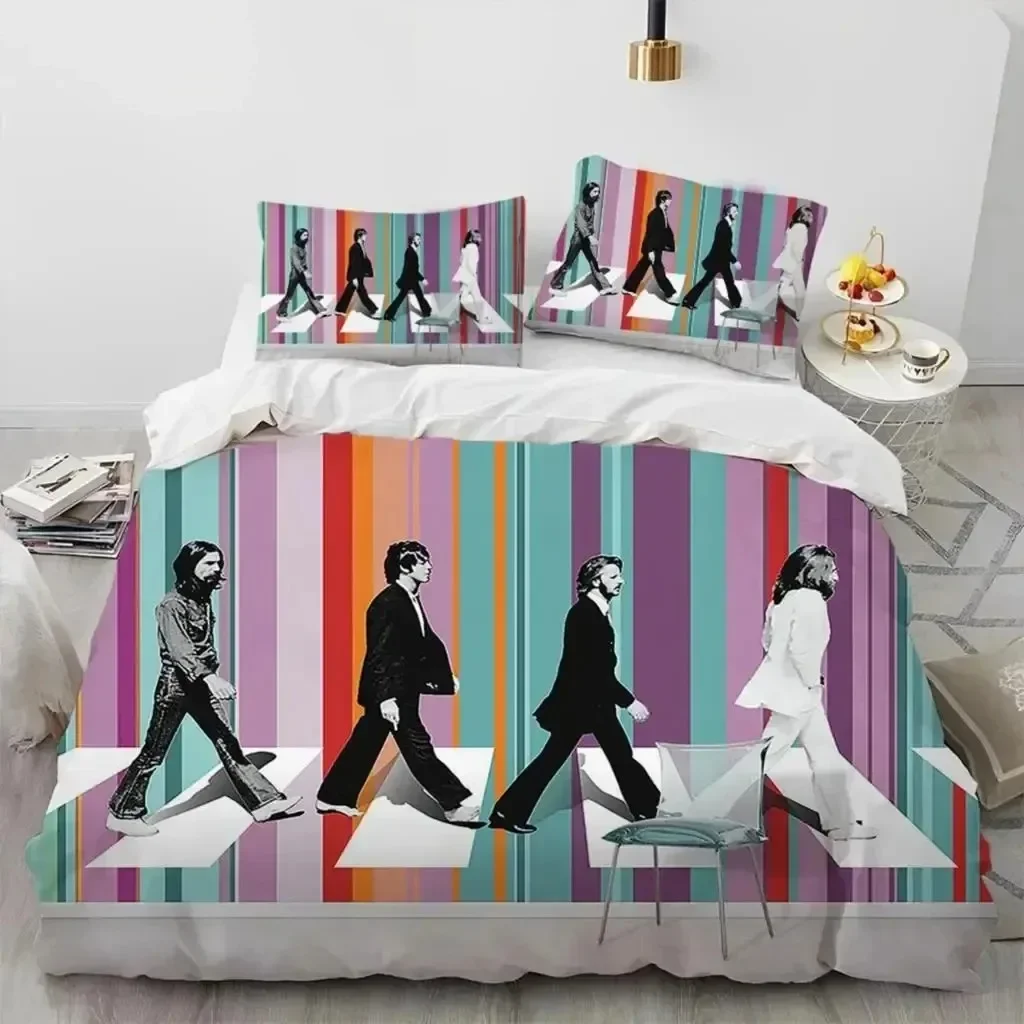 3D Print B-Beatles Rock Bedding Set Boys Girls Twin Queen Size Duvet Cover Pillowcase Bed Boys Adult Fashion Home Textileextile