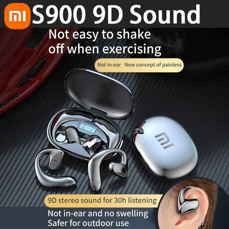 

Xiaomi S900 TWS Wireless Headphones Bluetooth Headset Bone Conduction Open Ear Hanging Sports Earbuds Noise Reduction Earphones