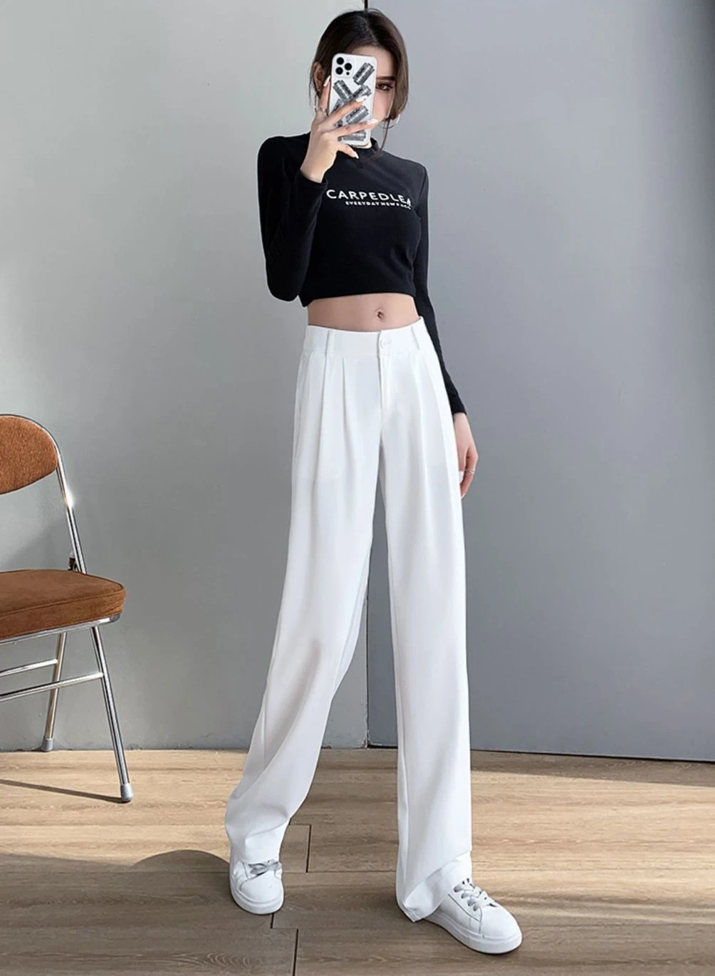 Clothing Baggy Womens Pants Loose Trousers Woman Tailoring Work Wide Leg Office High Waist White Outfits New In Y2k Streetwear G