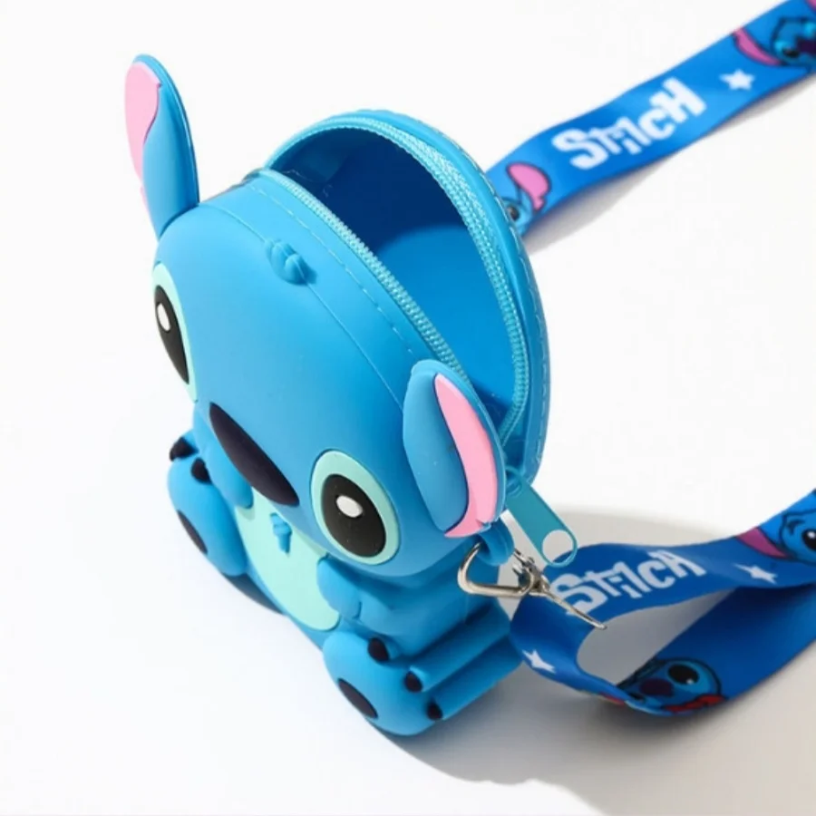 1pc Stitch-Inspired Mickey Silicone Crossbody Bag with Adjustable Strap,  & Cartoon Coin Purse Key Holder Holiday Birthday gifts