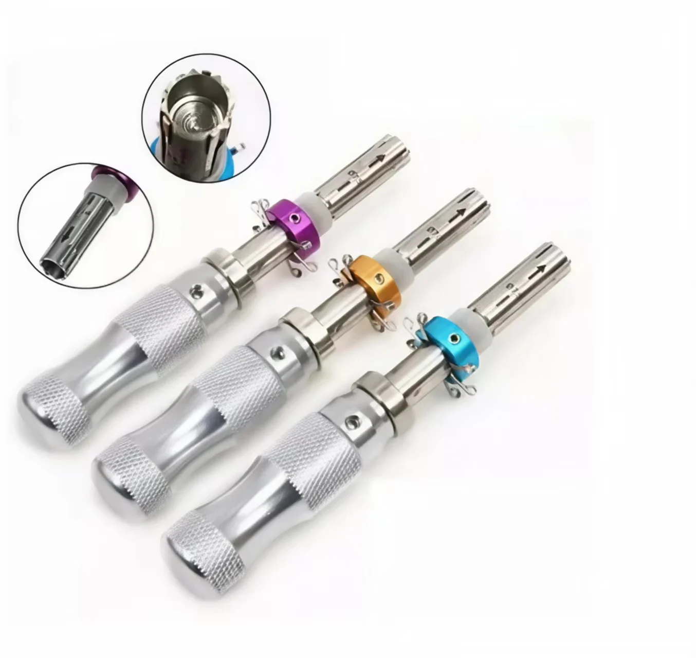 3Pcs 7 Pin Advanced Tubular Lock Decoder Tool Set Stainless Steel Padlock Pick Cross Pic-ik Tubular Key Making Kit