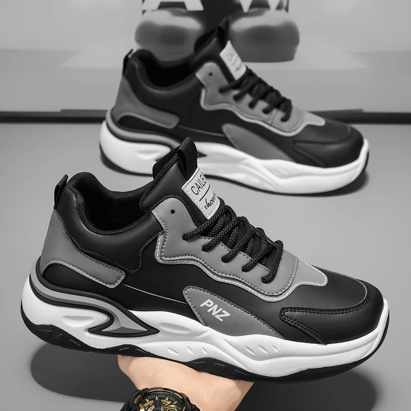 メンズスポーツシューズ：トレンディで多用途、厚底、快適で通気性のある、カジュアルなランニングシューズ、ダッドシューズ