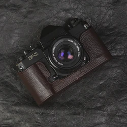 For Canon F1 Case Genuine Real Leather Half Camera Case Bag Cover Camera Bag A1/AE-1 AE1 Case Photography Accessories