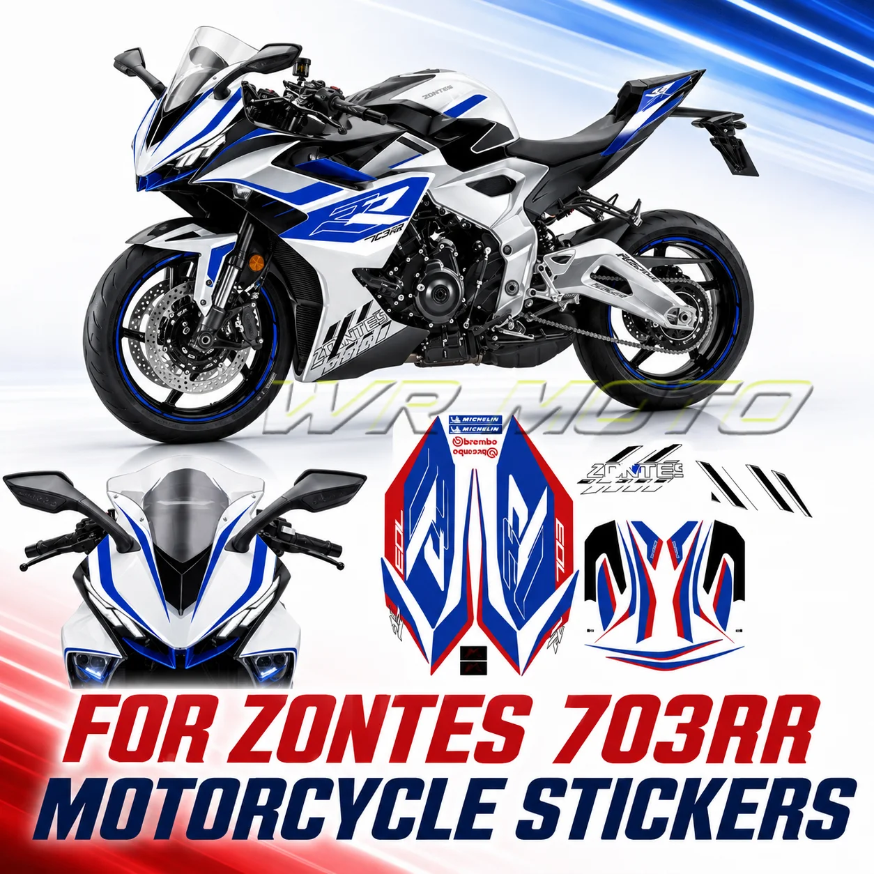 Full-body decal kit for ZONTES 703RR motorcycles