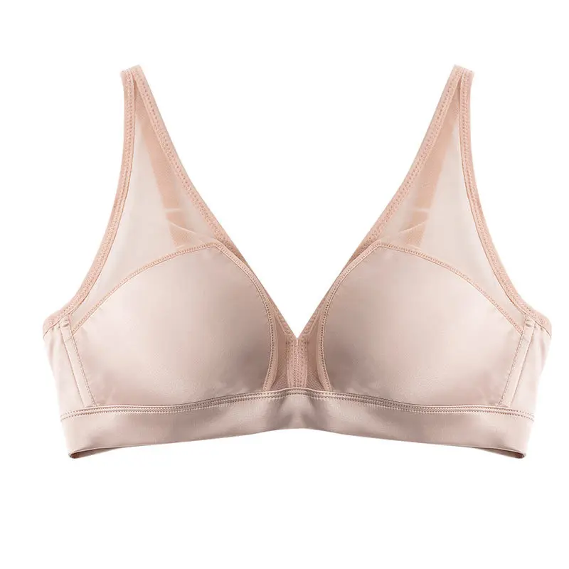 Sexy Women'S Bra Ultra-Thin No Steel Ring Underwear Pure Color Breathable Mulberry Silk Backless Intimate Lingerie
