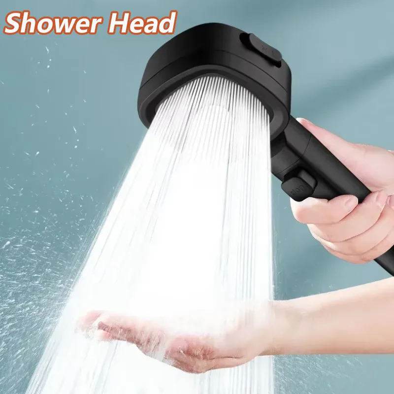 

High Pressure Shower Head Water Saving 3-Modes Shower Heads Leakproof Adjustable Water Massage Sprayer Bathroom Accessories