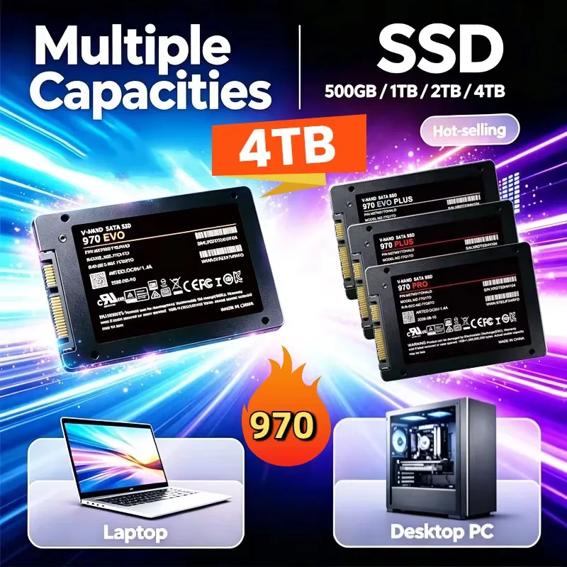 970 EVO 4TB Solid State Disk SSD High Speed 500G 1TB 2TB Internal HDD Hard Drive Sata3 2.5Inch For Laptop Microcomputer Desktop