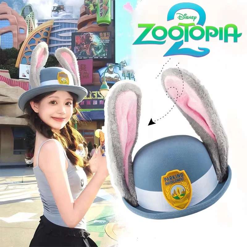 

Disney Judy Hat Rabbit Bowler Zootopia Police Officer Judy Hat Children'S Adult Cosplay Headband Headwear Hat Cute Party Gift