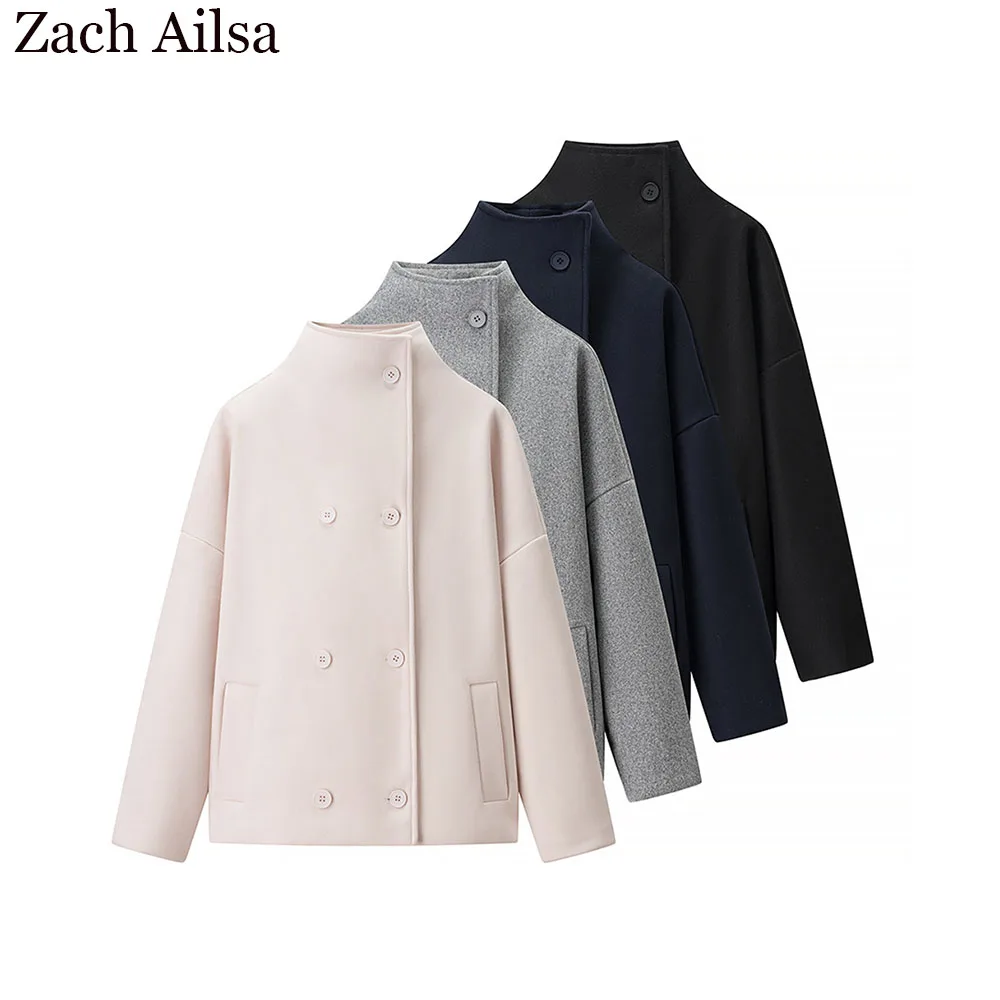 

Осенняя новая женская одежда, модная двубортная короткая куртка в европейском и американском стиле