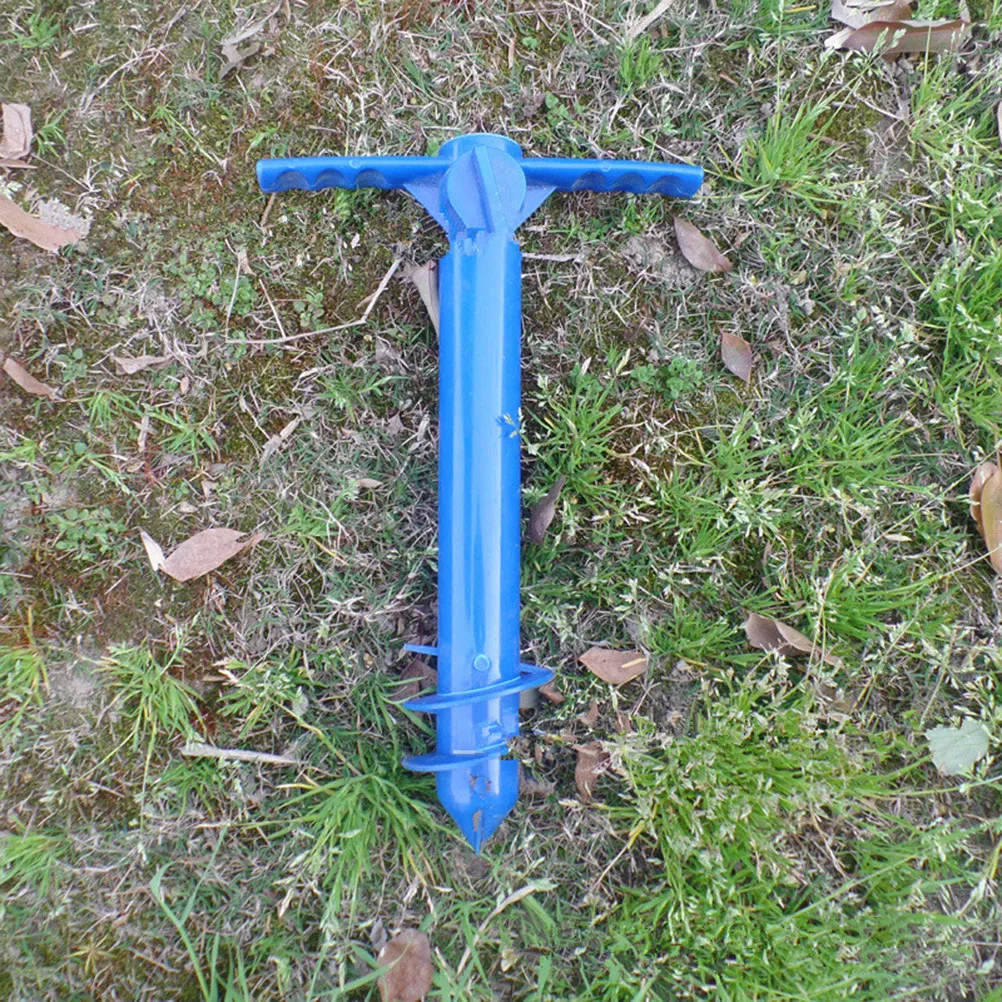 

Спиральный держатель-фиксатор для пляжного зонта, для надежного использования на пляже, с эргономичной ручкой, синий, основание для уличного зонта