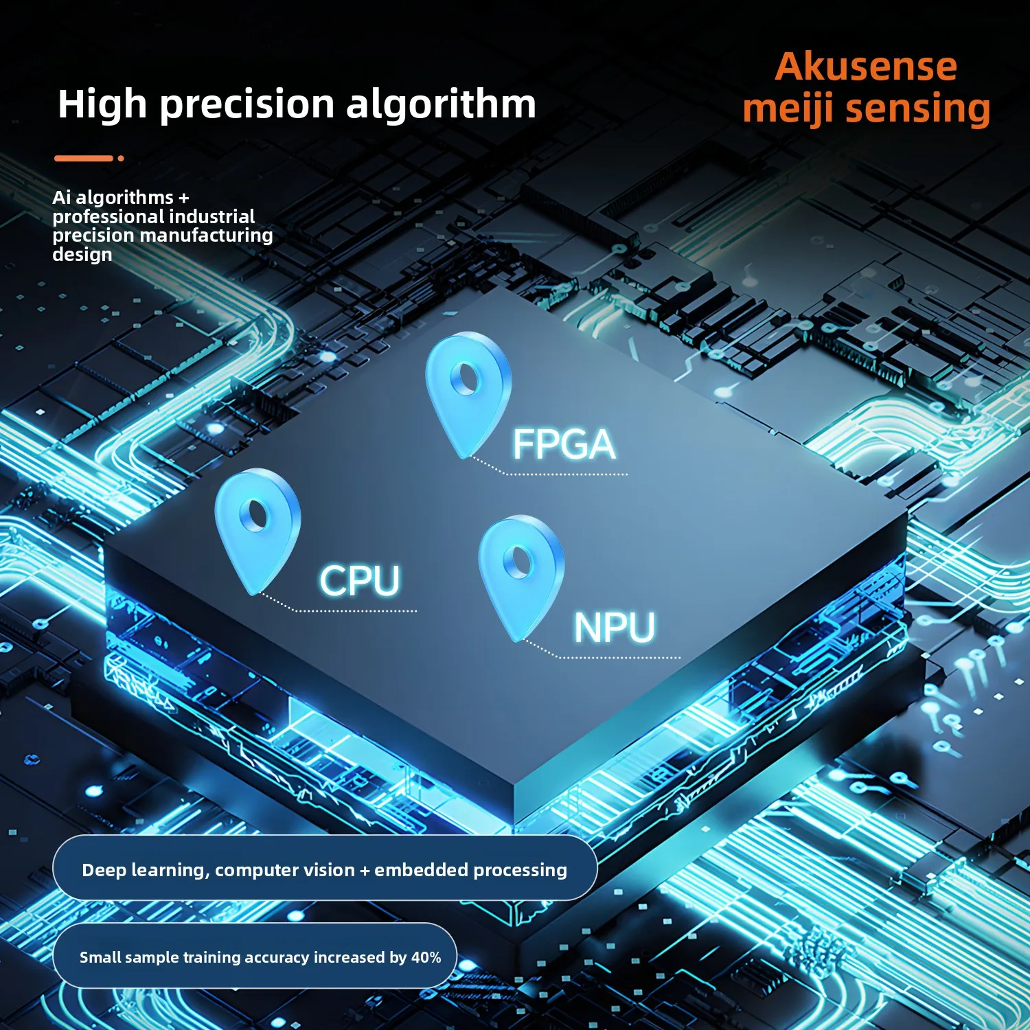 AKUSENSE Industrial Smart Monochrome Camera CMOS Vision Sensor 1.4 Megapixel Liquid Lens Autofocus Vds10 Series Image