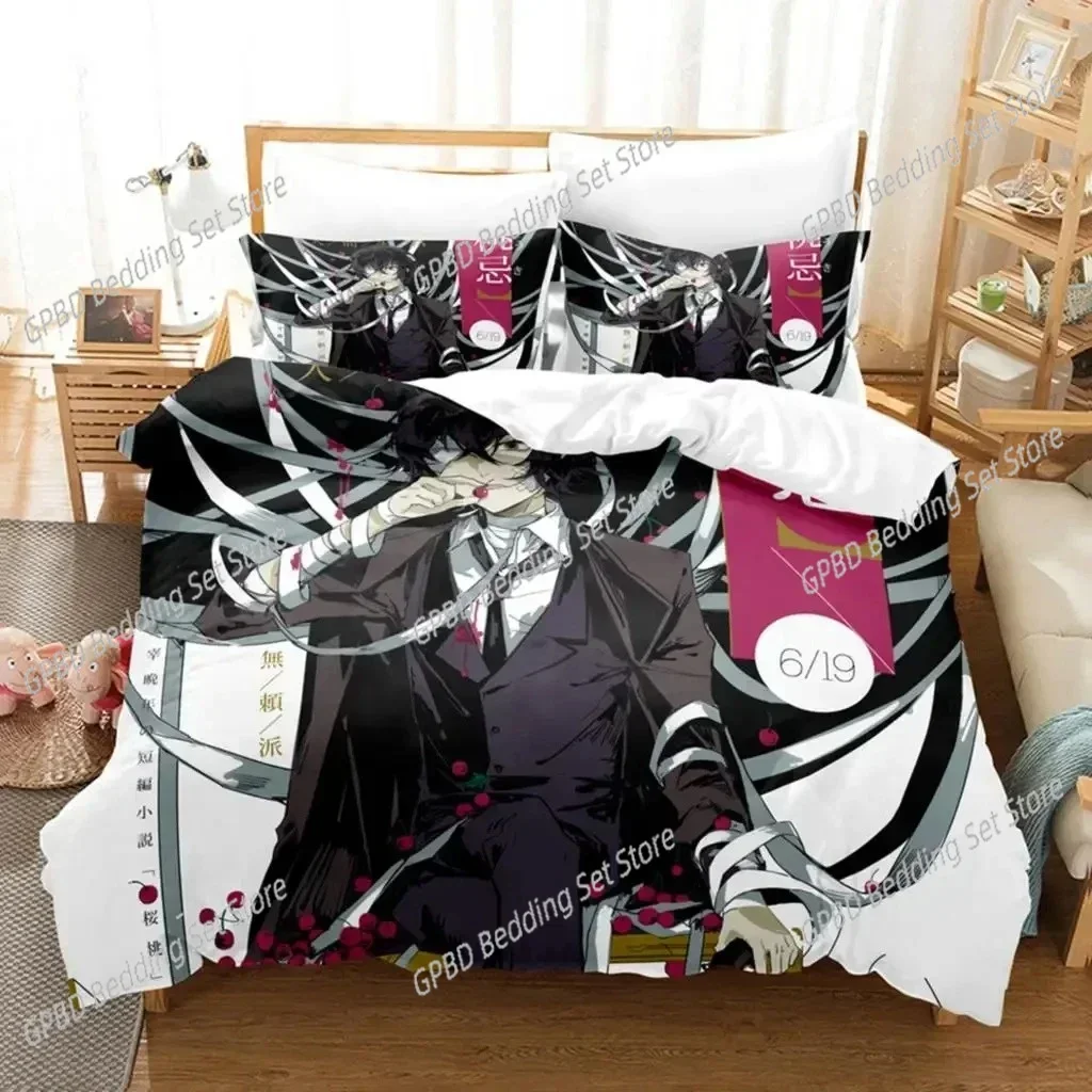 

Anime Dazai Bungo Stray Dogs 3D NEW Duvet Cover Pillowcase Bedding Set Adult Boy Bedroom Decoration Children Single Double Large