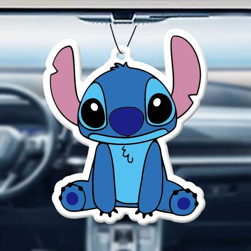 2024 Disney Stitch Car Fragrance Film Cartoon Car Hanger Cut Piglet Car Mounted Fragrances for Long-lasting Odor Removal