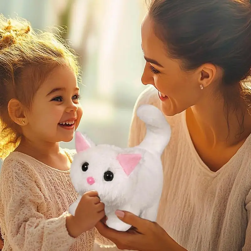 Gato Animal relleno Robot gato de peluche Robot juguete interactivo relleno Animal robótico gatito juguete para niños niñas niño pequeño
