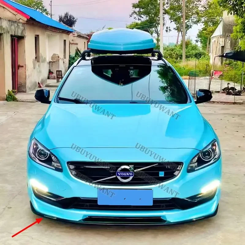 2PCS For Volvo V60 S60 (Sport) ABS Car Front Spoilers Improve Vehicle Stability Bumper Splitter Car Accessories 2014-2018 view 6