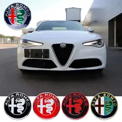 75MM Car Front Hood Badge Rear Trunk Sticker 40MM Car Steering Wheel Badge Sticker For All Alfa Romeo Giulietta GT 159 147 156