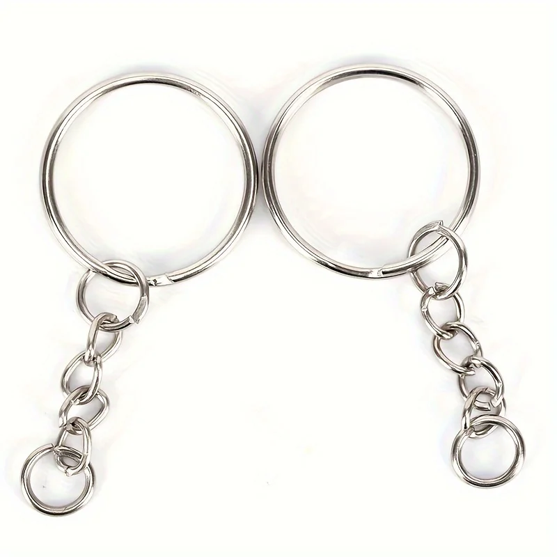 Keychain Rings, 50pcs Key Ring Metal Keychain Split Key Rings Bulk, Keyring  Chains and 50pcs Open Jump Ring for Craft Key Ring