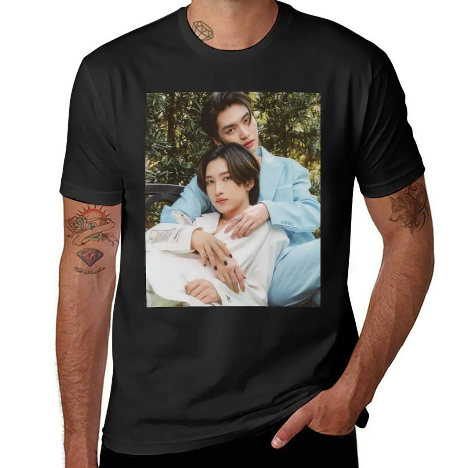 The boy next world Noeul Love in the air thai bl series couple cute hot boys love T-Shirt tops korean fashion mens t shirts pack