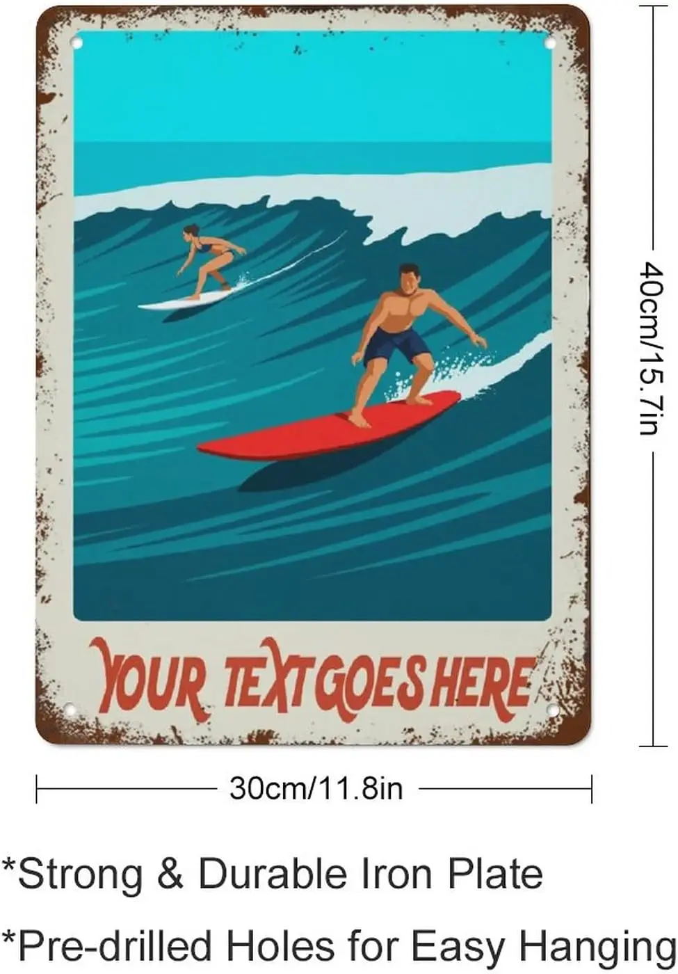 Surf Gift Surf Art Print Surfing Poster Surfing Art Best Vintage Fun Home Decor Tin Signs, Vintage Metal Signs, Perfect