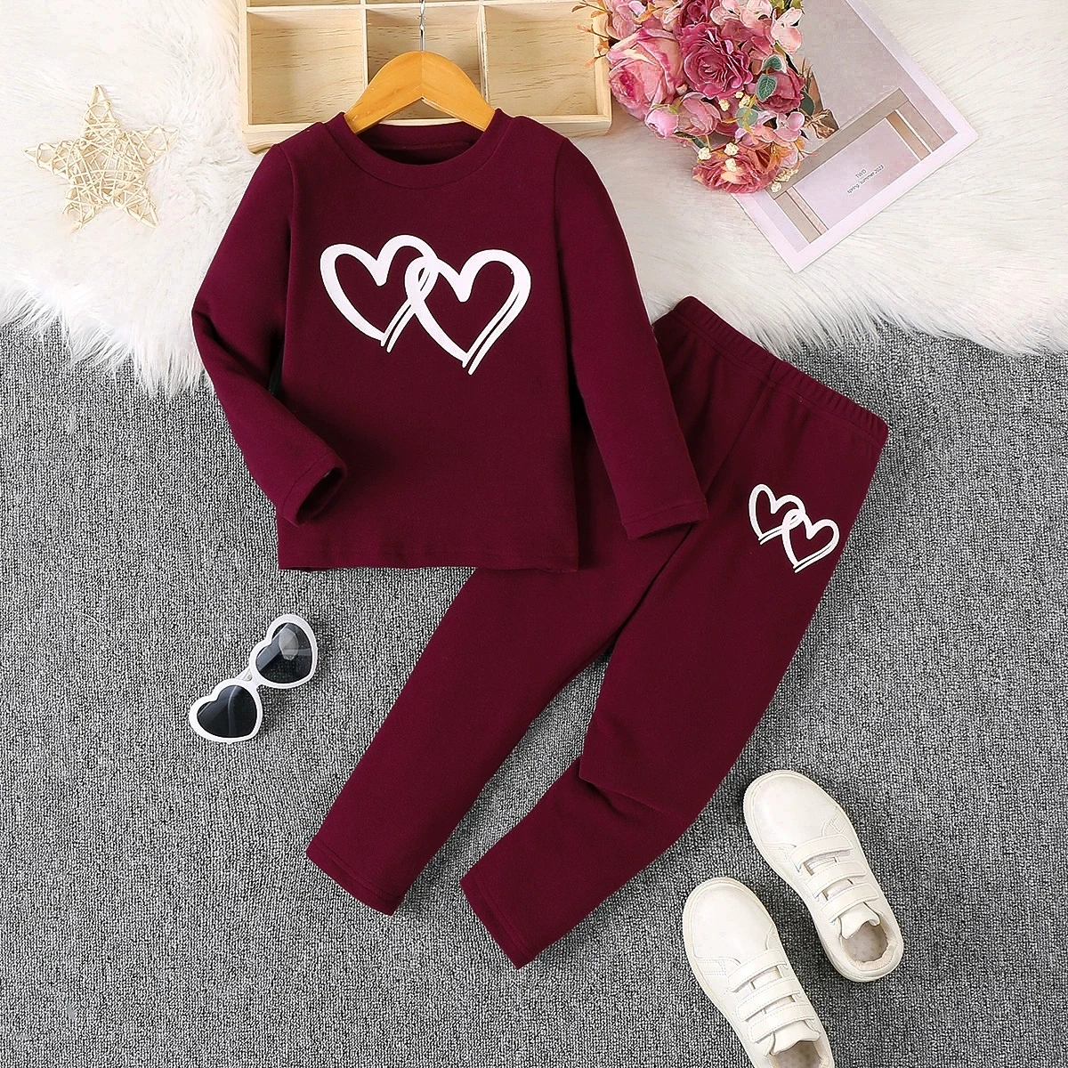 

Baby Girls Clothes Long-Sleeve Shirt And Long-Pants Autumn Outfit Winter Sweatshirt For Kids Girls Two-Piece Set Outdoor Wear