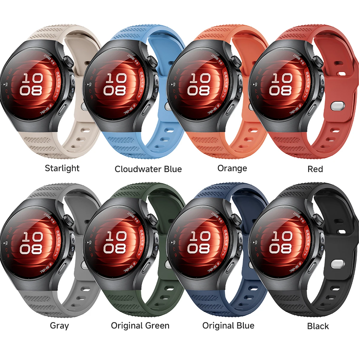 Huawei Watch 5 46MM用ソフトシリコン製腕時計ストラップ、隙間なし、スポーツバンド、Huawei Watch 5 42MM用リストバンド、時計バンド