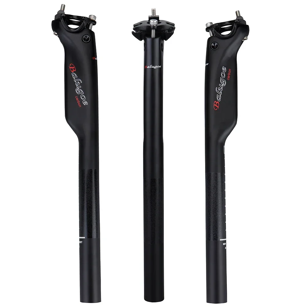 BALUGOE Carbon fibre bike seatpost ultralight mountain road bike bicycle seatpost seat post seat tube bike parts Biack