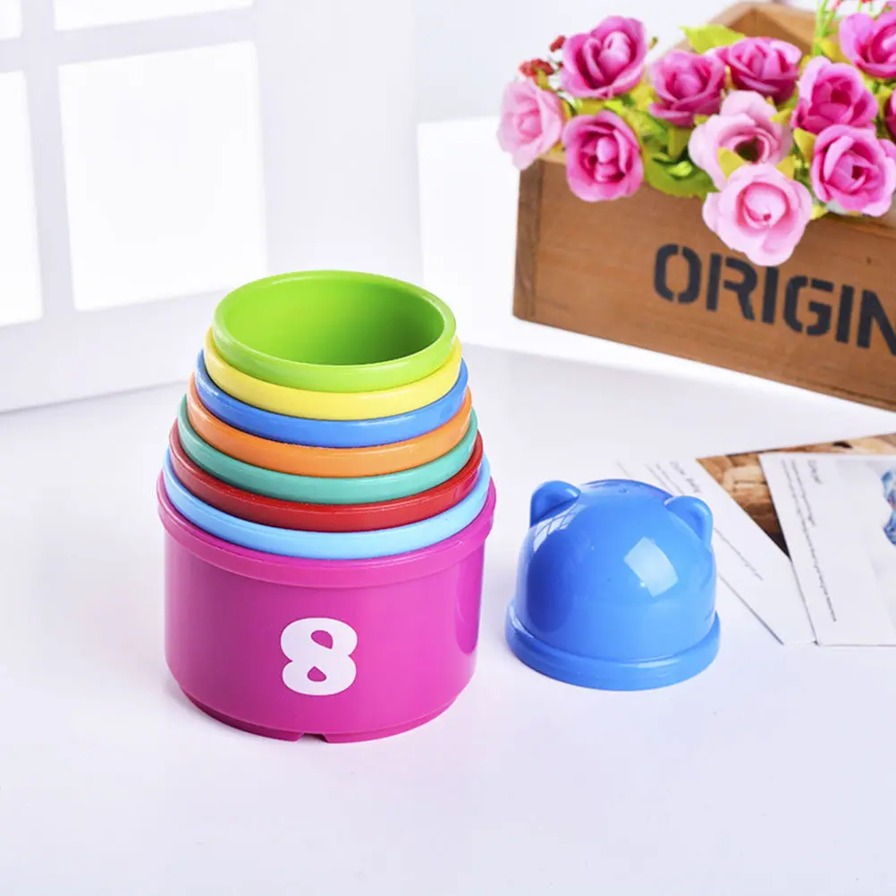 1SET Kids Stacking Cups Game Educational Learning Early Halloween Christmas Baby Cups Toy Nesting Bowls Toys Kid Learning Toys