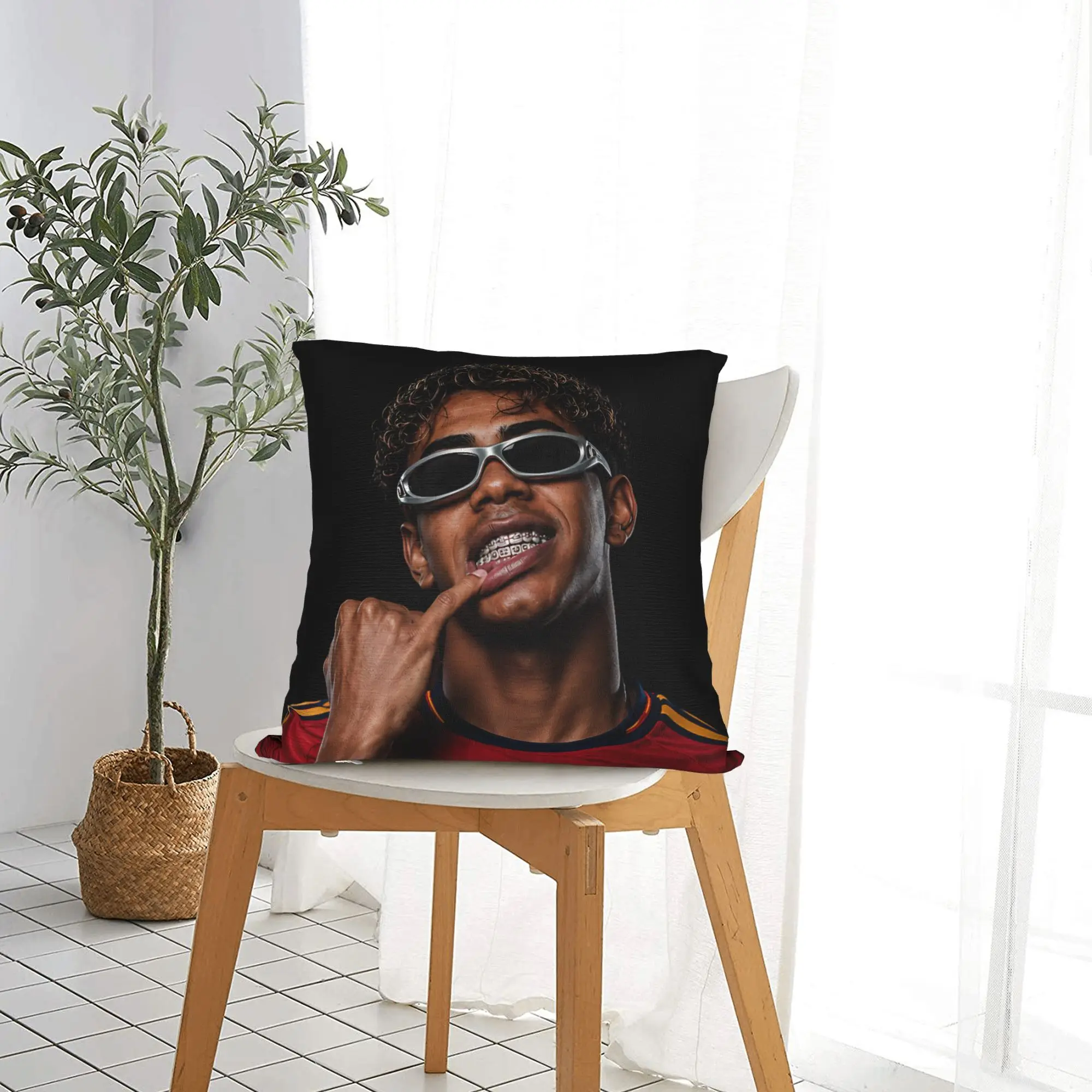 Lamine Y-Yamal Football Soccer Pillowcase Double-sided Printing Cushion Cover Gift  Pillow Case Cover Home Square