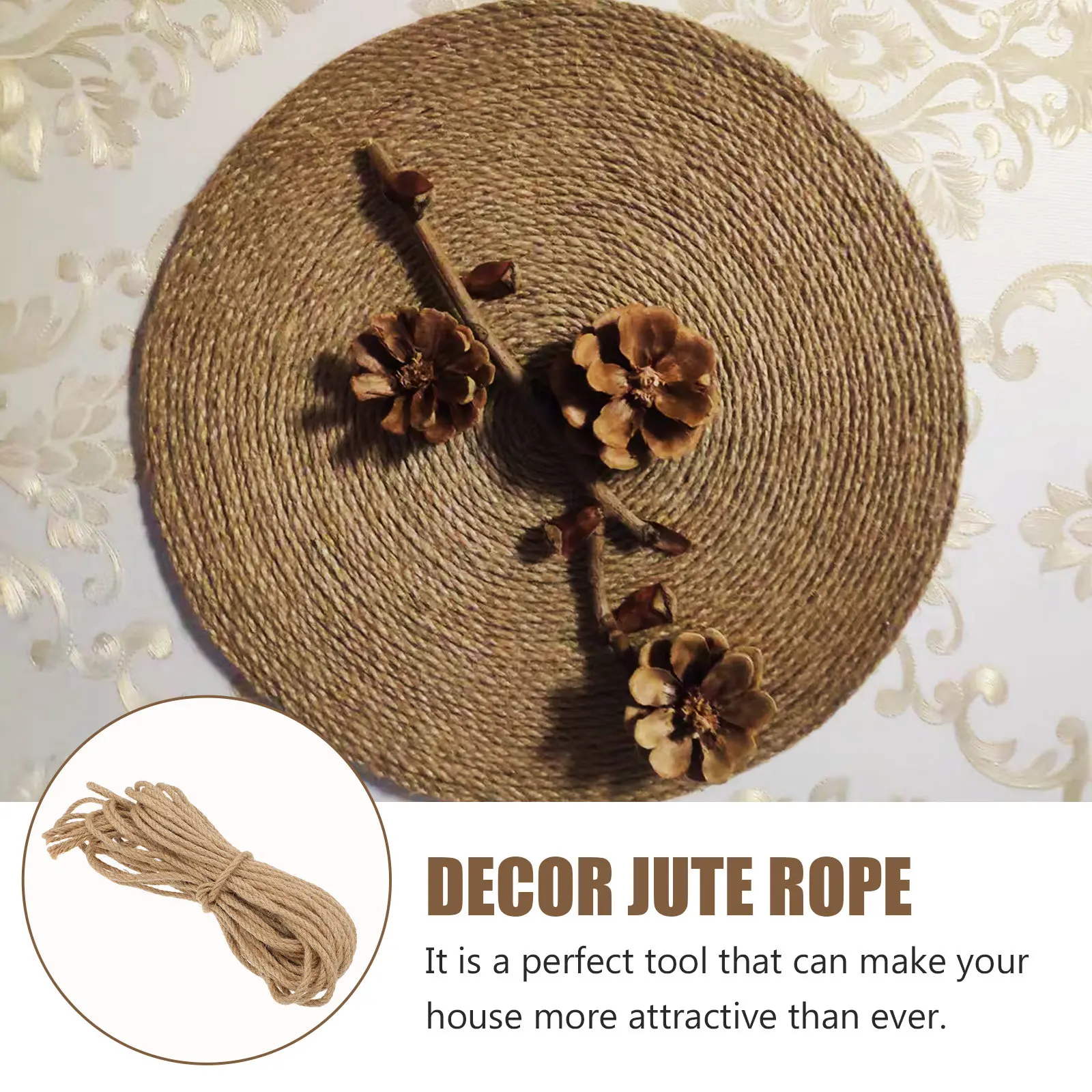 1Set Decorative Jute Rope Elegant Party Hemp Twine for Gift Wrapping Wedding Scrapbooks Christmas Tree Decor Packaging Craft