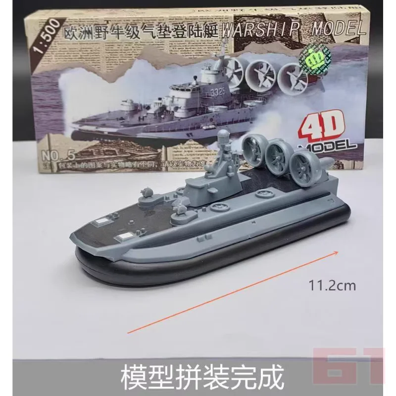 Modello di nave da guerra assemblato 4D Set da 8 pezzi Dreadnought Destroyer Typhoon Class Submarine Hovercraft Barca giocattolo