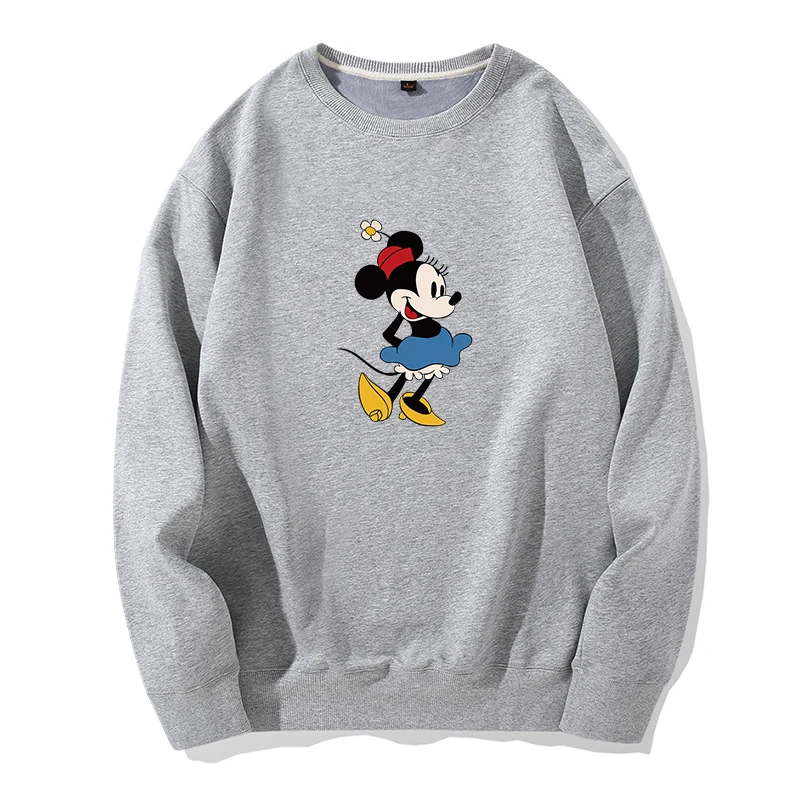 Mickey Mouse Cartoon Women\'s Round Neck Hoodie Disney Minnie Mouse Women\'s Loose Couple Hoodie