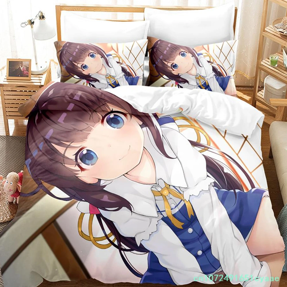 2023 The Ryuo's Work Is Never Done! Bedding Set Single Twin Full Queen King Size Bed Set Adult Kid Bedroom Duvetcover Sets Anime 3