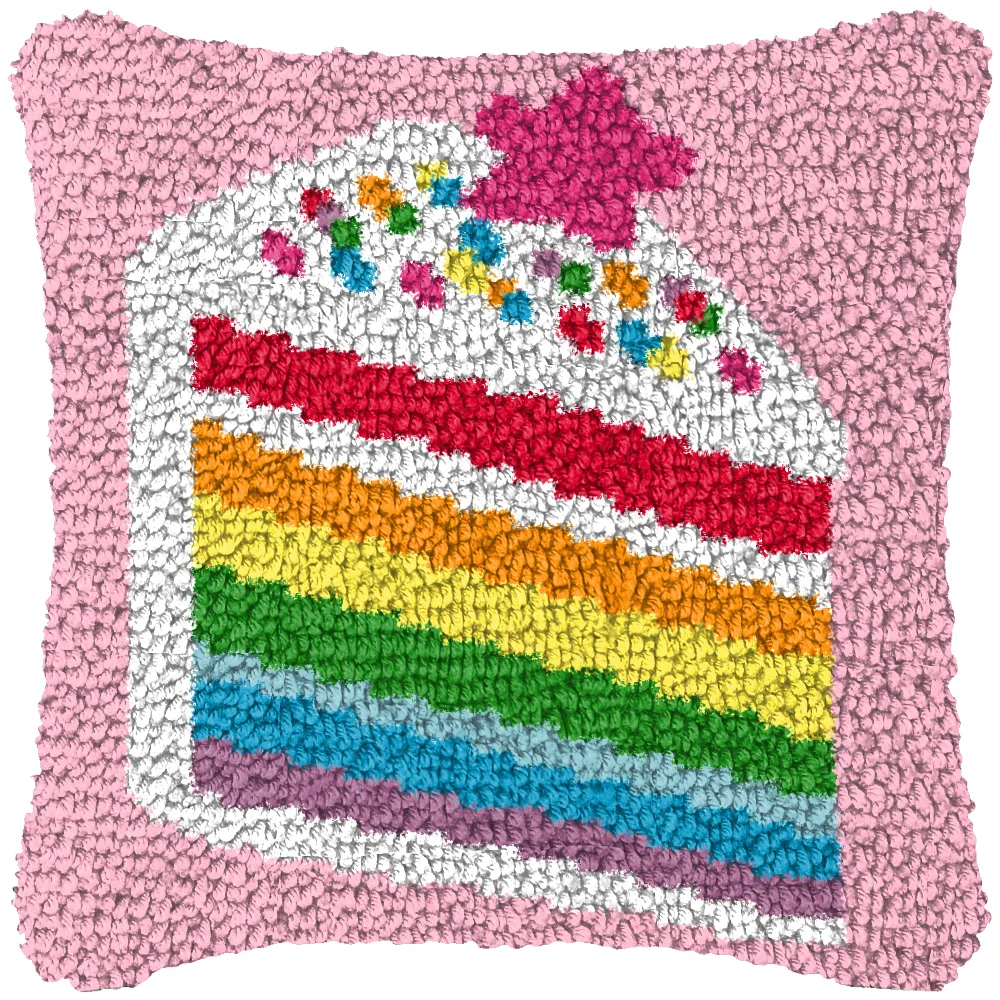 맛있는 케이크 래치 후크 키트 만화 음식 쿠션 베개 커 - Printed Embroidery Kit 리뷰 및 가격