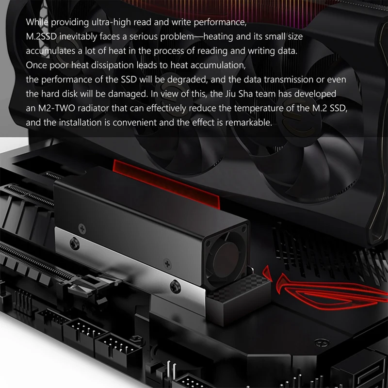 M.2 SSD Nvme Heat Sink M2 2280 Solid State Disk Air Circulation Radiator With Fan Aluminum Heatsink Thermal Pad Cooler